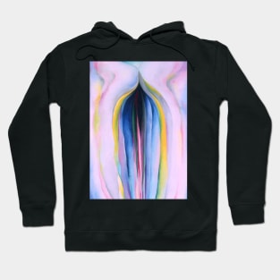 High Resolution Grey Lines With Black Blue and Yellow by Georgia O'Keeffe Hoodie